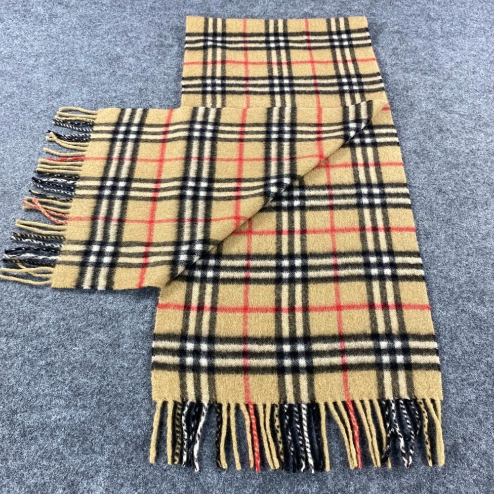 Burberry Tan and Black Plaid Scarf - Picture 8 of 8